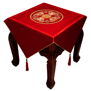 红色餐桌布新中式茶几台布家用高档结婚装饰布长方形桌布垫布定制