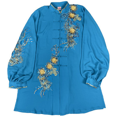 马蕾太极武术长款贴纱繁花晨练服