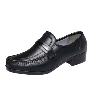 好多福健康鞋中老年真皮鞋男商务透气舒适保健男鞋休闲套脚爸爸鞋