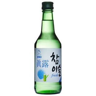 韩国烧酒真露竹炭酒烧酒16低度度4瓶新韩国进口酒洋酒清酒360ml
