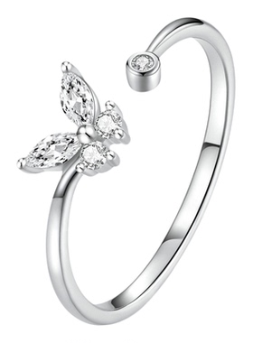 锦河畔S925银蝴蝶尾戒