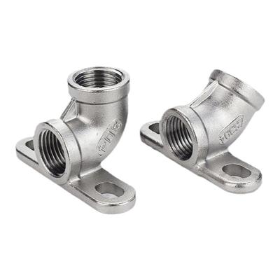 武原304不锈钢带座90°弯头