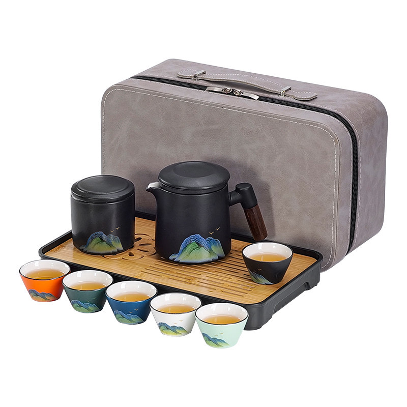 便携式旅行茶具快客杯户外露营喝茶装备功夫泡茶壶企业伴手礼定制