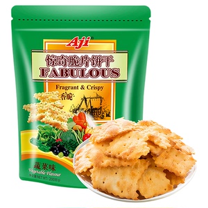 Aji惊奇脆片苏打饼干蔬菜味薄小轻脆咸味不规则早代餐儿童零食