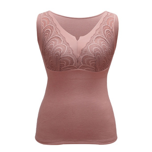 爱戴保暖背心女自带胸垫V领无痕无袖内搭秋冬打底内搭可外穿上衣