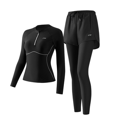 李宁浮潜水母服游泳衣女长袖长裤