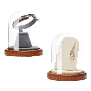 防尘盖首饰展示架玻璃罩戒指耳环架子珠宝展示道具柜台直播首饰架