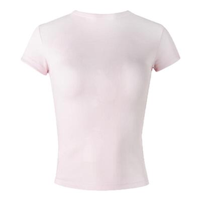 ourhour浅粉色小圆领修身T恤