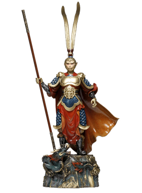 齐天大圣悟空站立高端全黄铜摆件