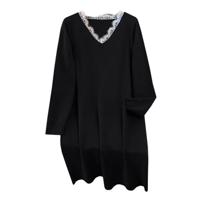 320斤特大码中长款针织连衣裙