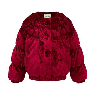 Little Naive女童白鸭绒羽绒服冬季新款保暖外套儿童加厚丝绒冬装