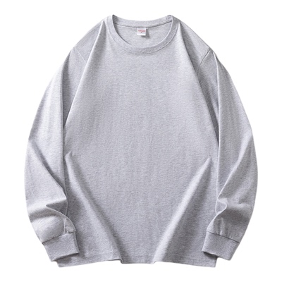 大码胖子纯棉宽松男休闲长袖T恤