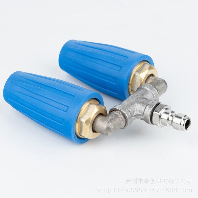 高压水枪旋转喷头红色铝合金搭三通不锈钢水管接头TIP1/4 4000PSI