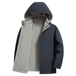 雪中飞双面夹克男正反两面穿春秋外套连帽可拆卸商务休闲百搭上衣