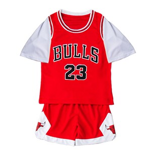 儿童篮球服套装夏短袖速干学生假两件定制表演服湖人24号科比球衣