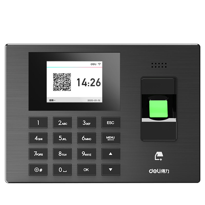 得力指纹考勤机3960CSE智能云打卡机员工上下班考勤打卡机公司出勤异地多店考勤系统手机管理导出考勤数据表