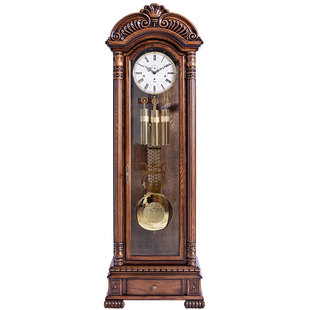 利时达欧式轻奢落地钟德国赫姆勒机械钟客厅别墅实木家用报时大钟