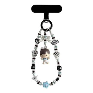 sp狂想者萌粒手机链手工串珠链条正版草莓可爱绝美精致娃娃手腕带包包挂饰二次元潮玩礼物女生手链防丢挂链壳