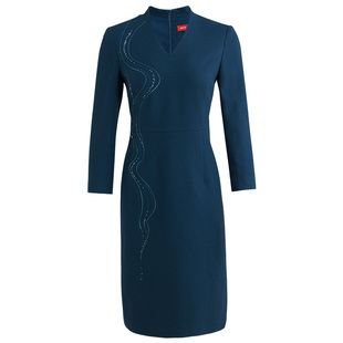 商场同款皮尔卡丹女装通勤淑女百搭修身淑女连衣裙