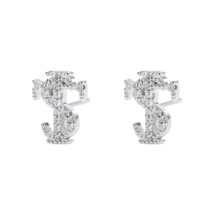 ASAPROCKY嘻哈风STK同款银针五A锆石耳钉潮男美式休闲街头国潮女