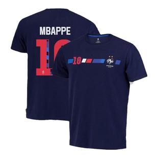 【官方正版】法国国家队丨蓝红拼接深蓝球员印号T恤姆巴佩