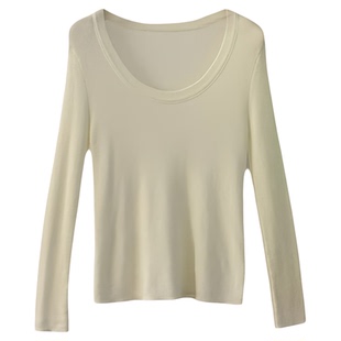 软糯好穿U领针织衫26秋冬韩国修身显瘦棉羊毛长袖打底上衣