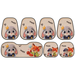 【疯狂动物城】尼克朱迪汽车坐垫透气后排座垫半包座椅套四季通用