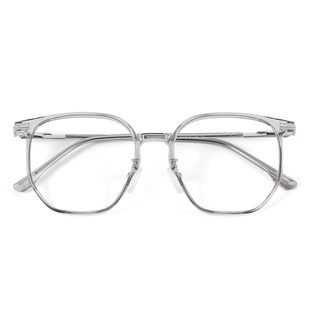 多边形大框防辐射防蓝光近视眼镜女感光变色眼镜框素颜神器平光镜