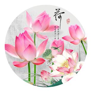 荷花锦鲤图背胶自粘厨房厕所装饰画除秽图门窗玄关风水画撕开即贴