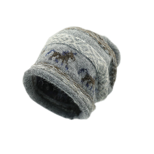 费尔岛风小马提花针织帽子女秋冬含羊毛大西北旅行保暖百搭包头帽