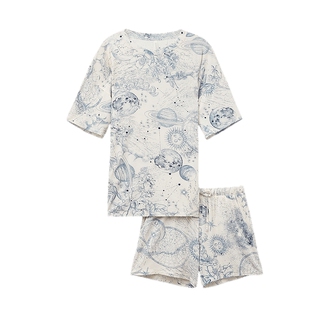 Intimissimi意舒漫神秘星系印花短袖短裤睡衣家居套装PCD2576