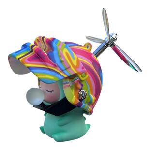 小黄鸭竹蜻蜓头盔电动车载摆件电瓶车电驴自行车摩托车装饰品可爱