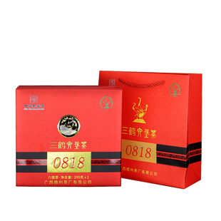 2017年陈化 0818六堡茶礼盒装400克广西梧州茶厂有限公司三鹤