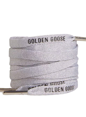 Golden Goose男女士银色卢勒克斯织物鞋带GGDB