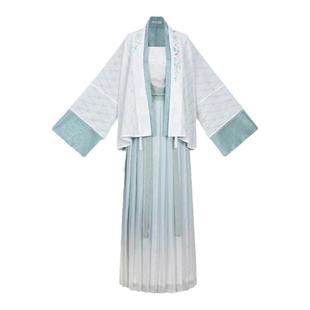 花朝记｜空山雨｜宋制汉服对襟短衫褶裙吊带绣花提花蕾丝文艺日常