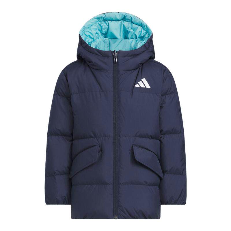 adidas阿迪达斯男小童运动训练保暖连帽羽绒服外套KC2817