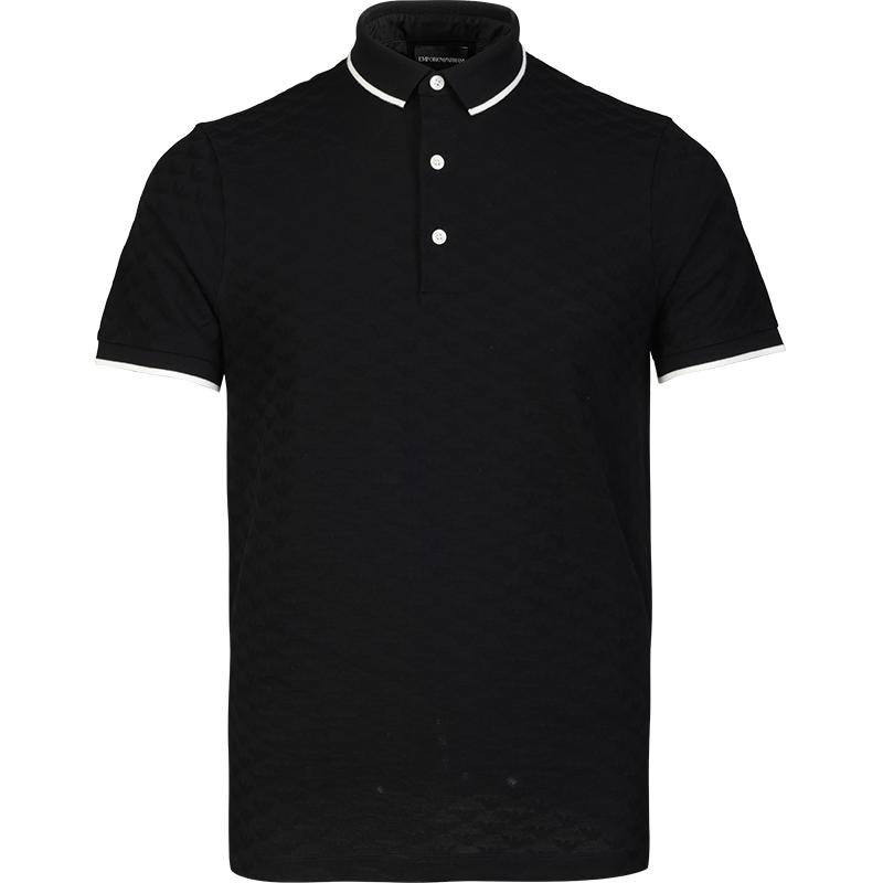 Armani阿玛尼2025新款夏季商务绅士提花logo全棉T恤短袖polo衫男