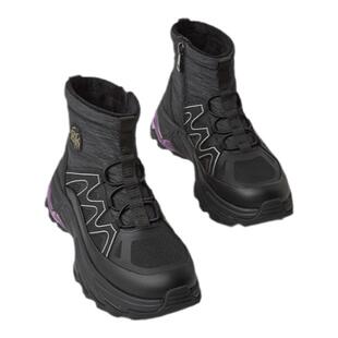 SKAP小奶熊圣伽步2025冬季新款户外加绒棉鞋保暖厚底女运动雪地靴