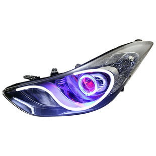 适用于12-18款现代朗动大灯总成改装led双光透镜天使眼日行灯定制