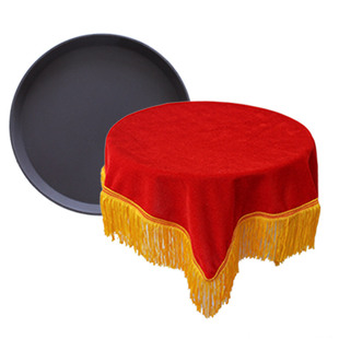 学校颁奖圆托盘和红布整套开业防滑长托盘酒红色流苏剪彩礼仪绒布