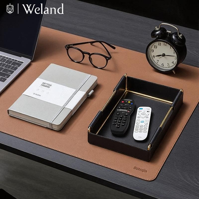 WL桌面收纳盒高级轻奢托盘玄关茶几钥匙置物杂物口红化妆品收纳盒