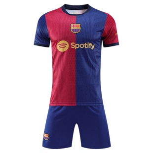巴萨球衣亚马尔小学生比赛训练队服巴塞罗那儿童足球服套装男定制