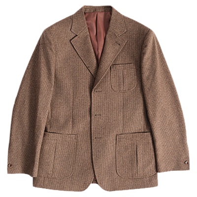 平圆方中英伦风复古毛呢西服