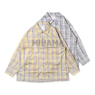 现货 ANCELLM C/R CHECK SHIRT 复古人造丝混纺宽松格纹衬衫25AW