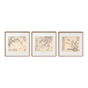 金农《梅花图册》 新中式客厅书房餐厅挂画玄关卧室水墨画装饰画