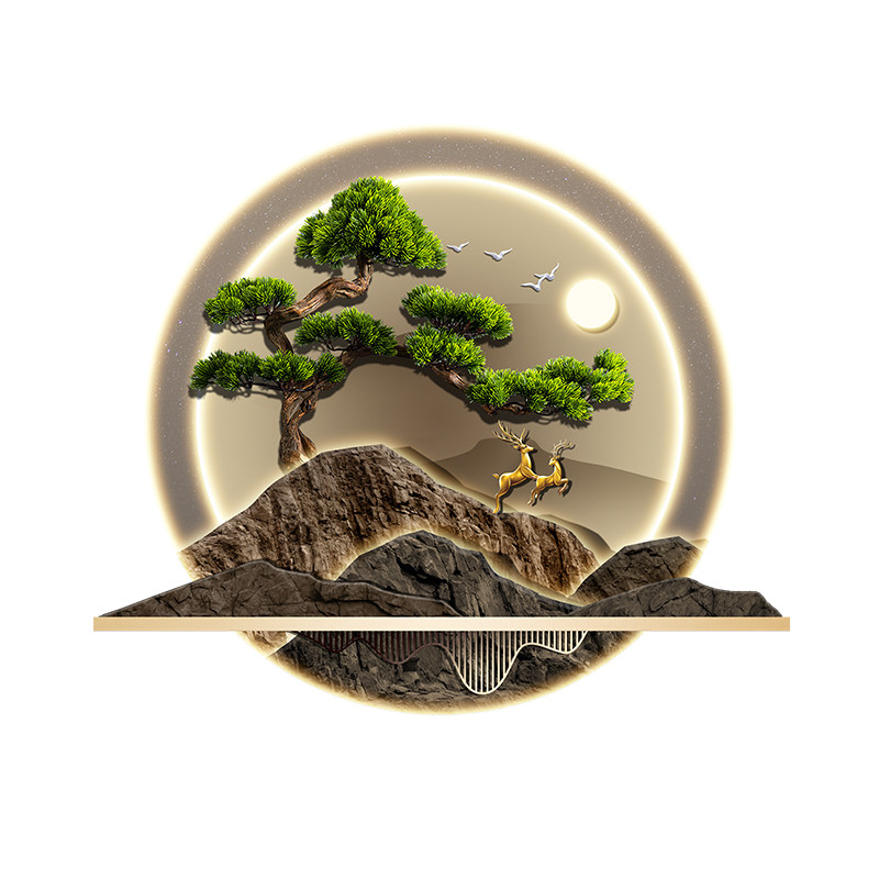玄关走廊新中式LED灯画
