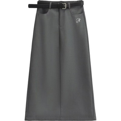 长裙西装裙美式校园风刺绣半身裙