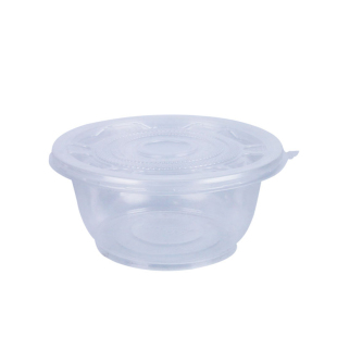 一次性碗餐盒打包盒米饭饭盒圆形粥400透明700ml商用食品圆打包碗