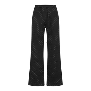 MosesQueen魔西女王波点裤子休闲运动卫裤直筒宽松高腰垂感阔腿裤