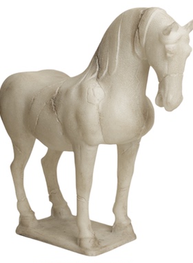 仿玉石雕塑骏马摆件装饰工艺品